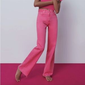 Zara Wide-Leg Jeans in Pink, size 6